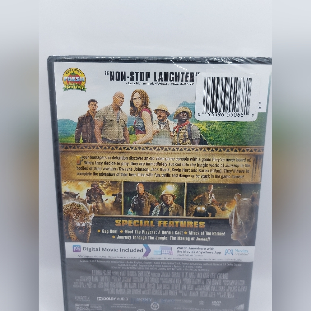 Jumanji: Welcome to the Jungle (DVD, 2017) New/Sealed - Picture 3 of 4